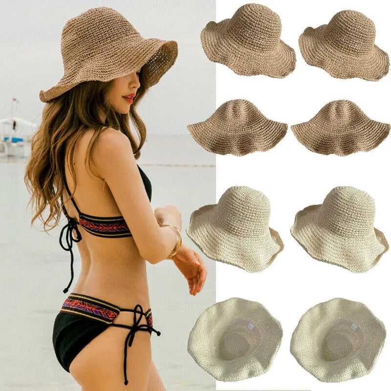 Wide Brim Floppy Straw Hat