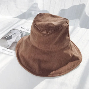 Wide Brim Cotton Bucket Hat